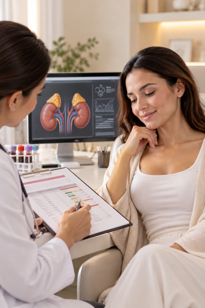 Adrenal Testing Consultation in a Modern Clinic